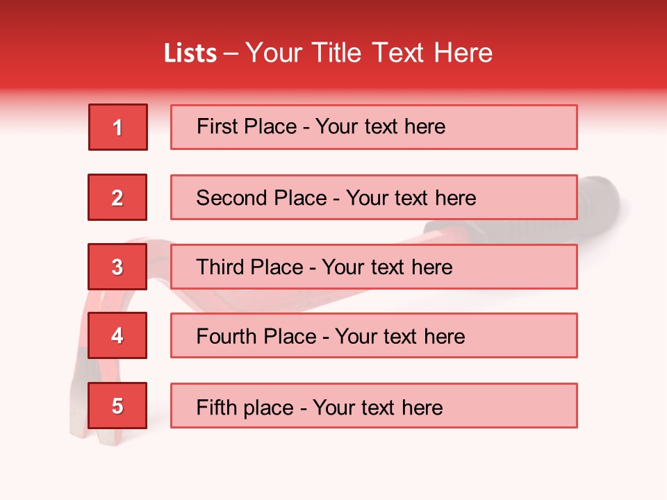 Crowbar On White Background, Focus On Nearest End PowerPoint Template
