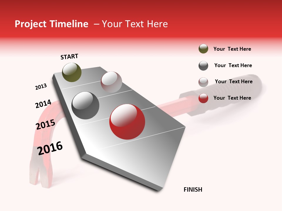 Crowbar On White Background, Focus On Nearest End PowerPoint Template