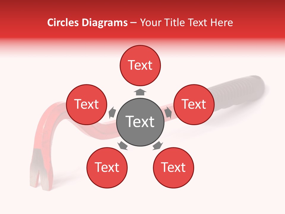 Crowbar On White Background, Focus On Nearest End PowerPoint Template