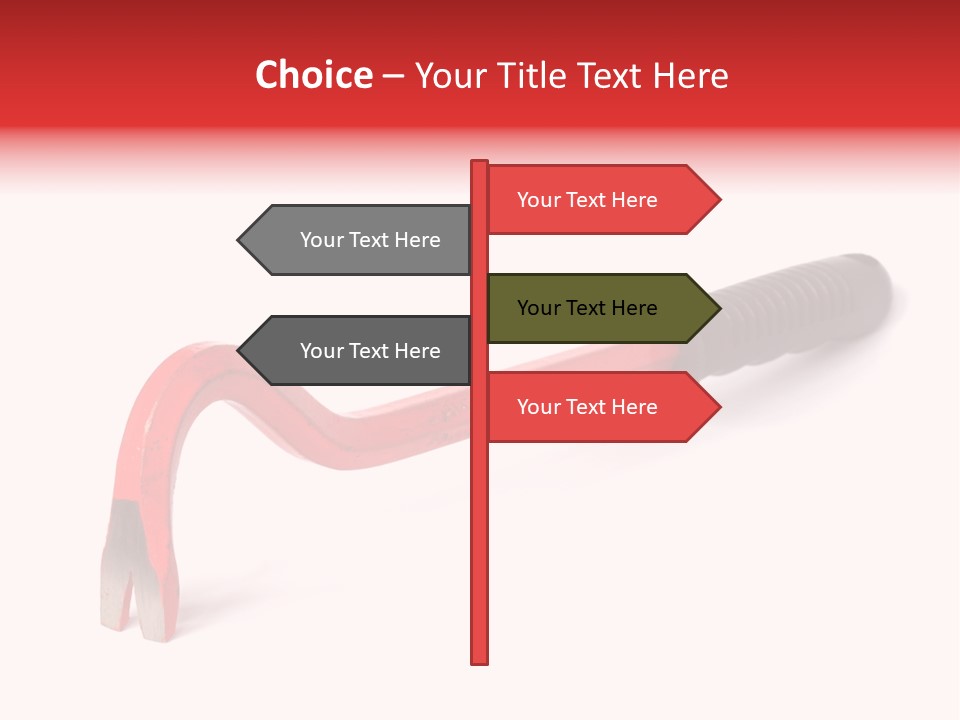 Crowbar On White Background, Focus On Nearest End PowerPoint Template