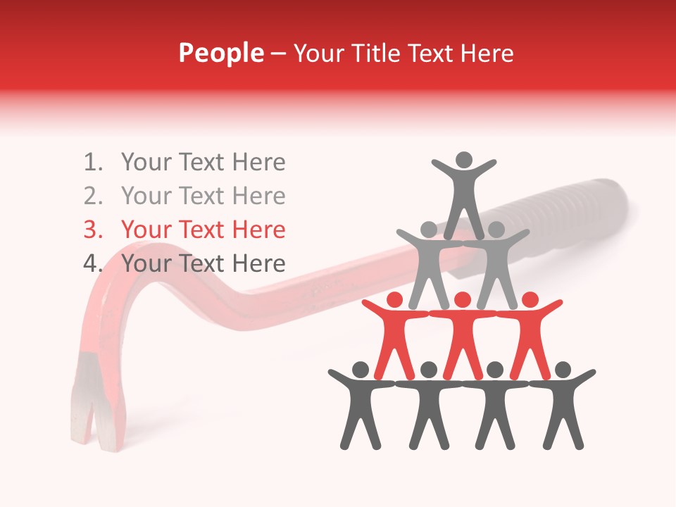 Crowbar On White Background, Focus On Nearest End PowerPoint Template
