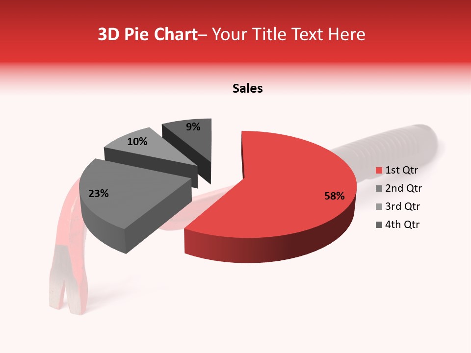 Crowbar On White Background, Focus On Nearest End PowerPoint Template