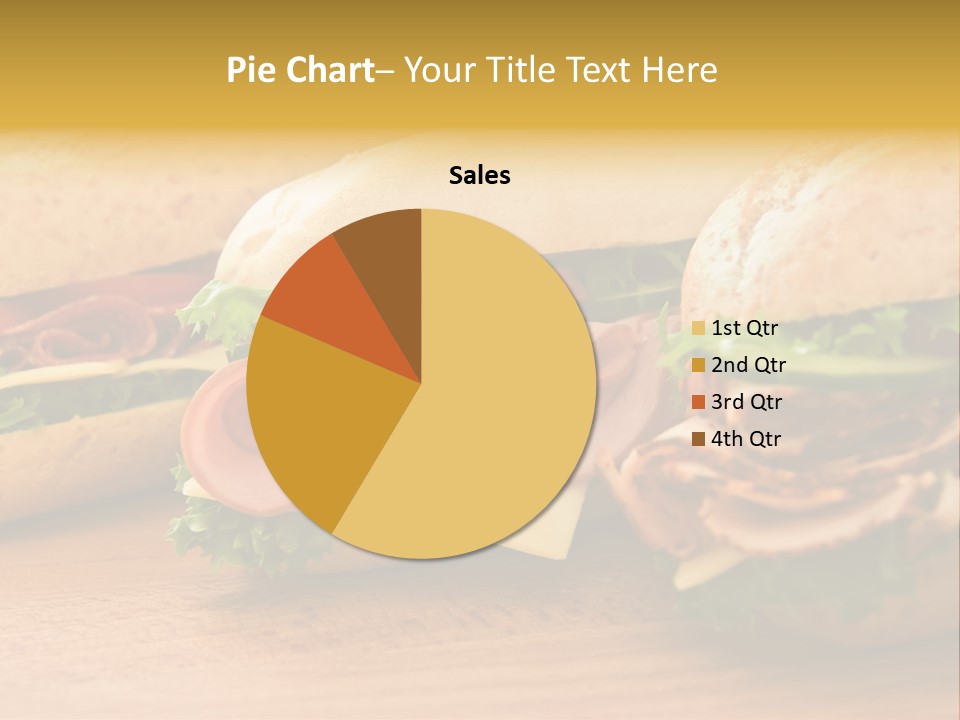Three Fresh Sandwiches - Turkey Breast, Ham & Swiss And Salami On A Cutting Board. Focus On The Ham Sandwich PowerPoint Template