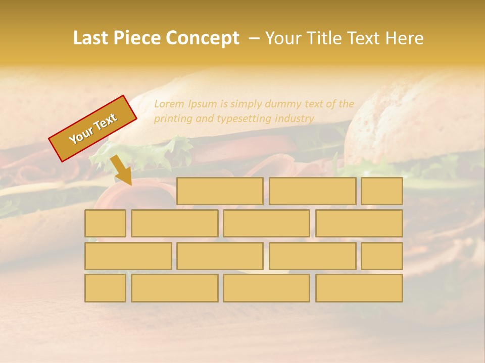 Three Fresh Sandwiches - Turkey Breast, Ham & Swiss And Salami On A Cutting Board. Focus On The Ham Sandwich PowerPoint Template
