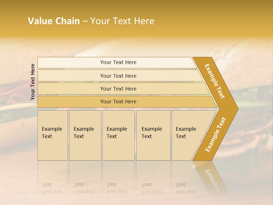 Three Fresh Sandwiches - Turkey Breast, Ham & Swiss And Salami On A Cutting Board. Focus On The Ham Sandwich PowerPoint Template