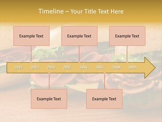 Three Fresh Sandwiches - Turkey Breast, Ham & Swiss And Salami On A Cutting Board. Focus On The Ham Sandwich PowerPoint Template
