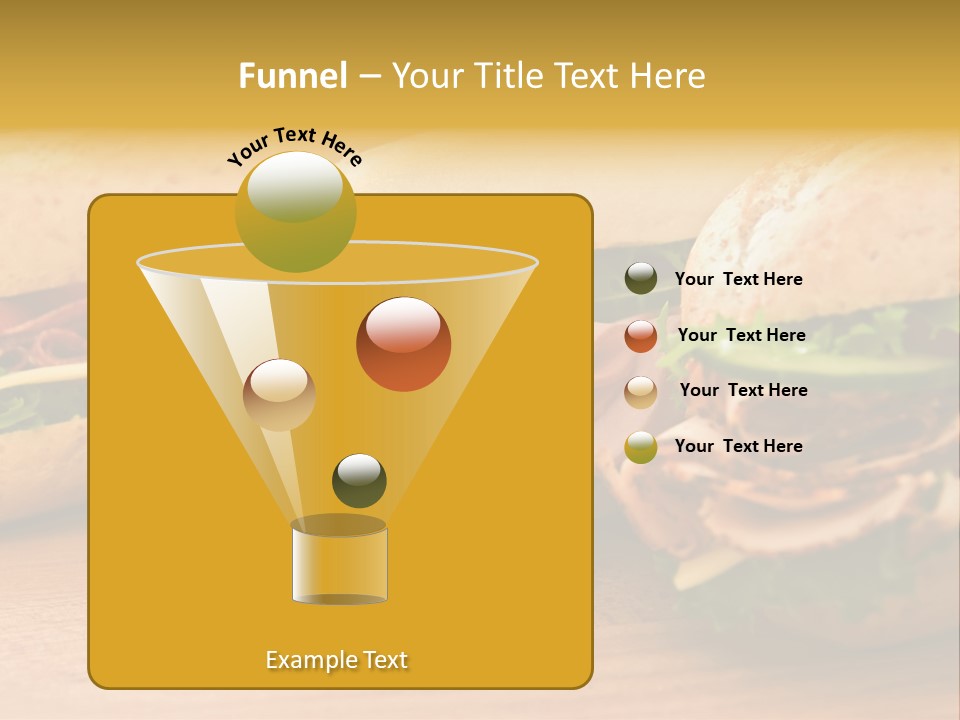 Three Fresh Sandwiches - Turkey Breast, Ham & Swiss And Salami On A Cutting Board. Focus On The Ham Sandwich PowerPoint Template