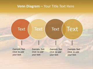 Three Fresh Sandwiches - Turkey Breast, Ham & Swiss And Salami On A Cutting Board. Focus On The Ham Sandwich PowerPoint Template