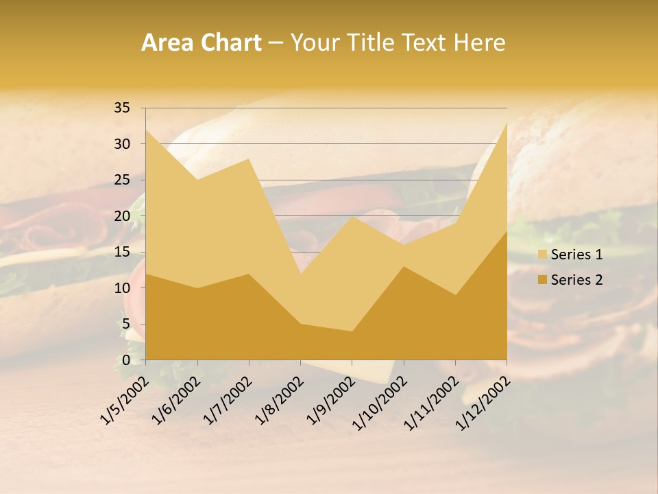 Three Fresh Sandwiches - Turkey Breast, Ham & Swiss And Salami On A Cutting Board. Focus On The Ham Sandwich PowerPoint Template