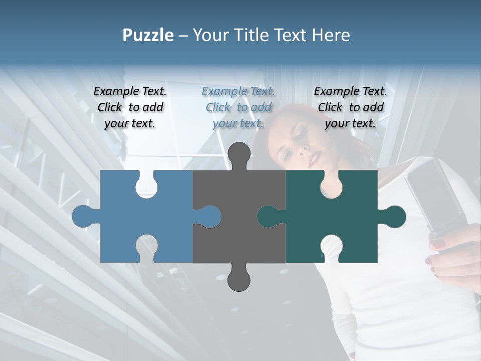 Redhead Girl With Cellular PowerPoint Template