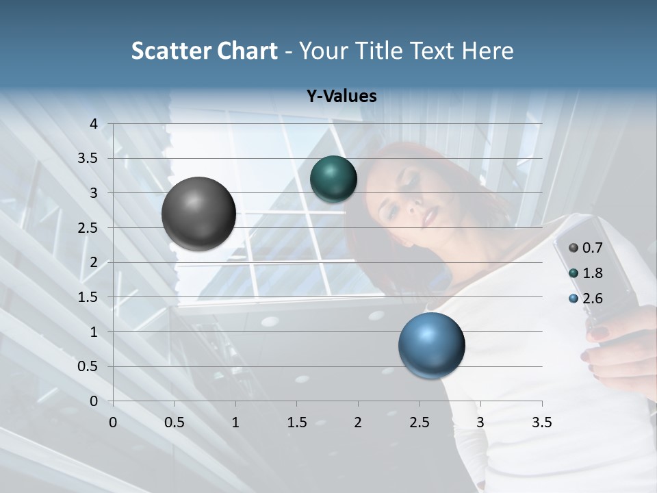 Redhead Girl With Cellular PowerPoint Template