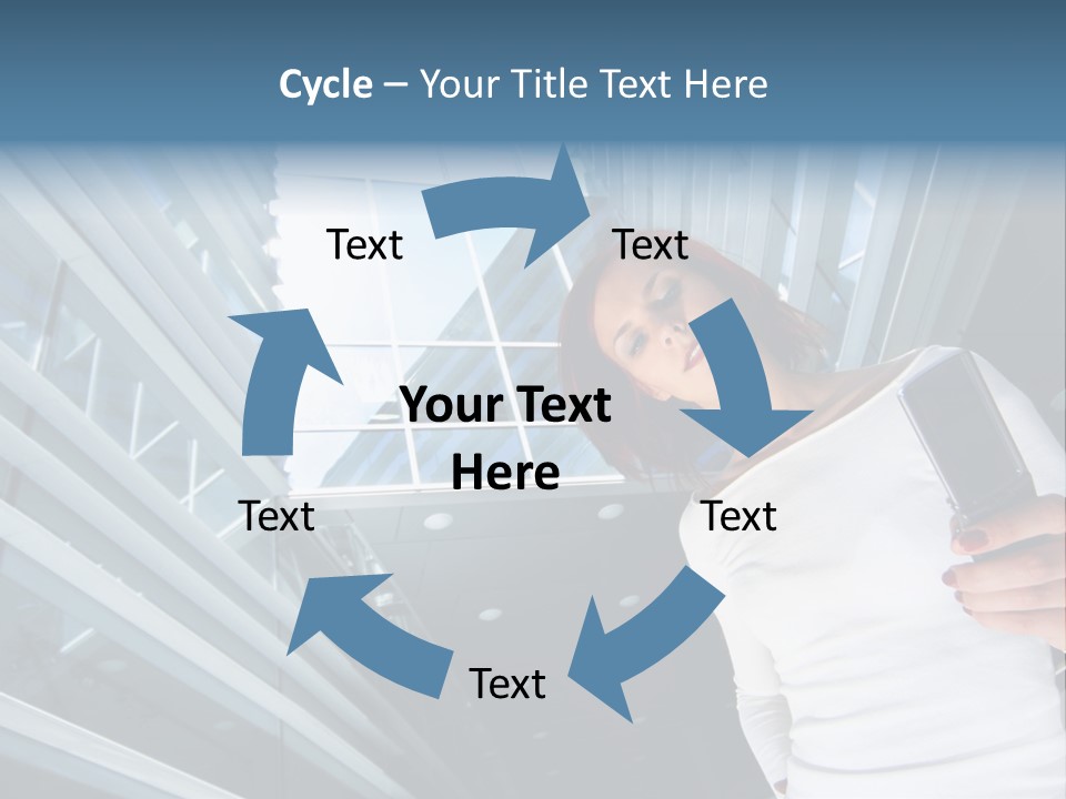 Redhead Girl With Cellular PowerPoint Template