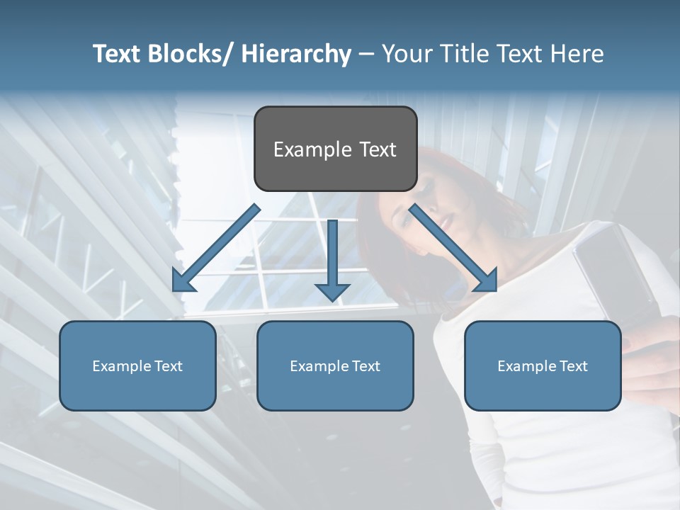 Redhead Girl With Cellular PowerPoint Template