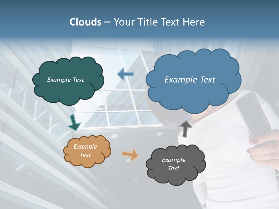 Redhead Girl With Cellular PowerPoint Template