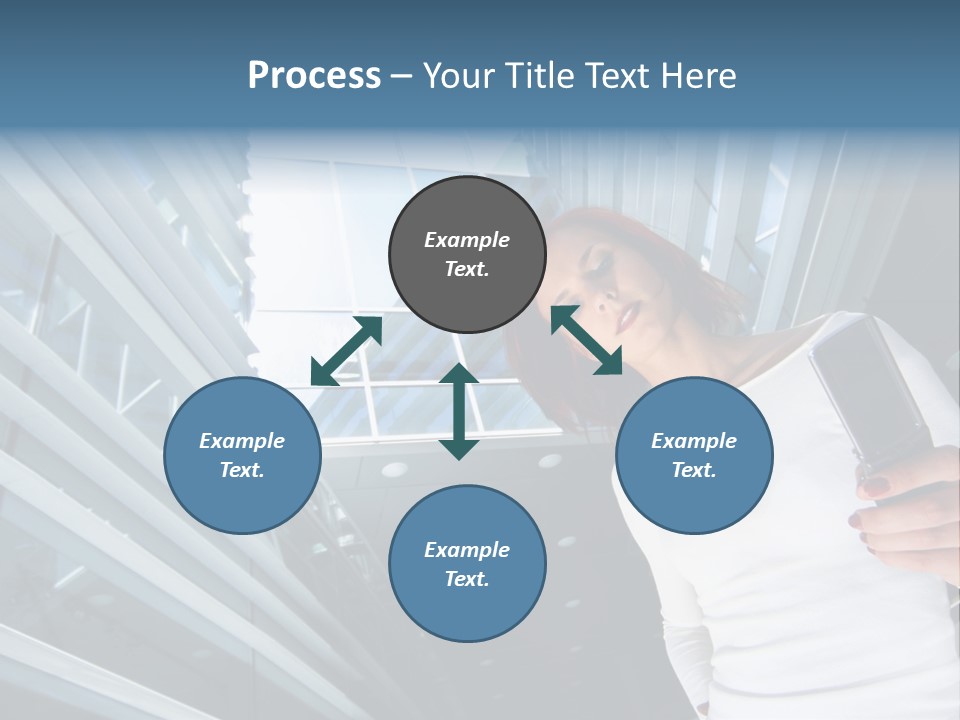 Redhead Girl With Cellular PowerPoint Template