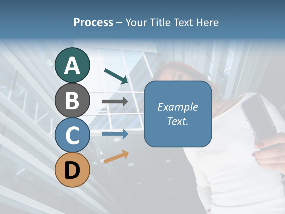 Redhead Girl With Cellular PowerPoint Template