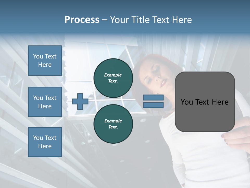 Redhead Girl With Cellular PowerPoint Template