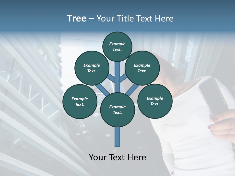 Redhead Girl With Cellular PowerPoint Template