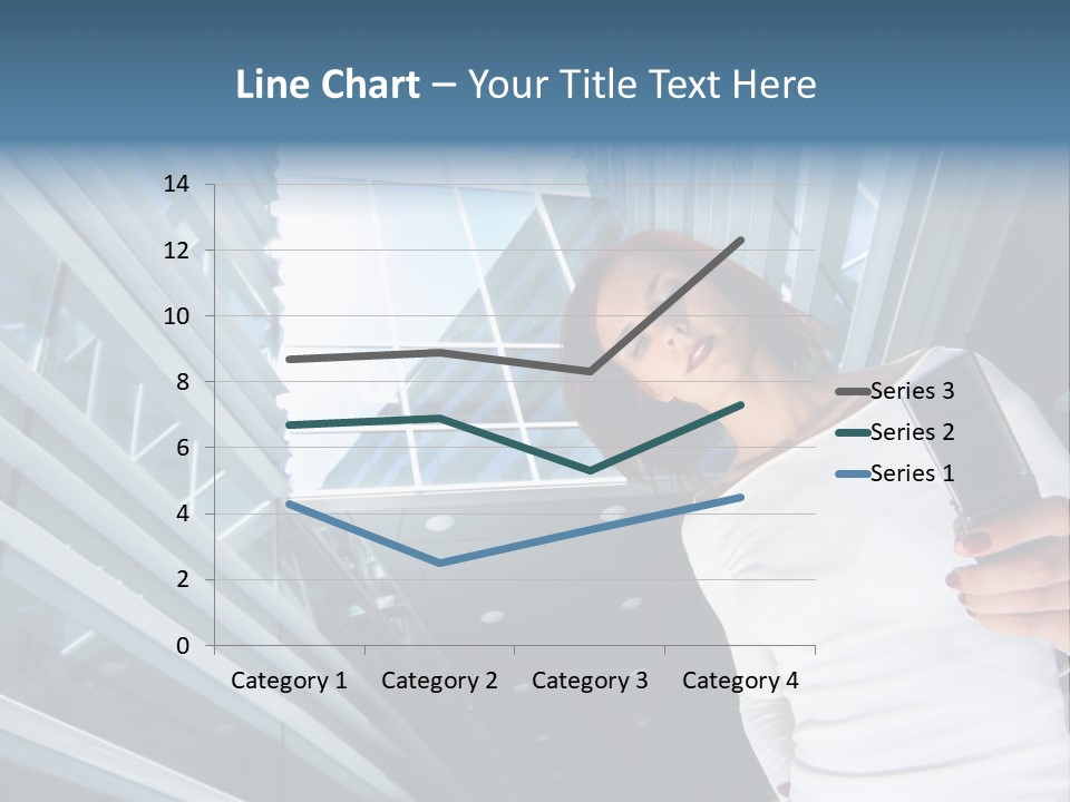 Redhead Girl With Cellular PowerPoint Template