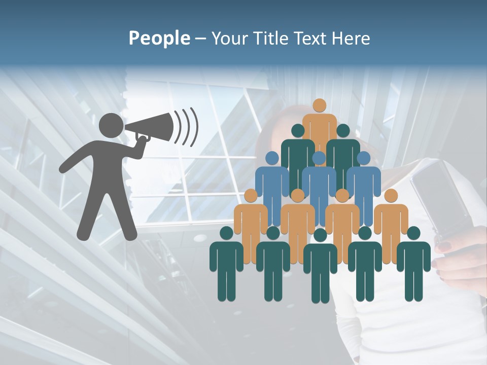 Redhead Girl With Cellular PowerPoint Template