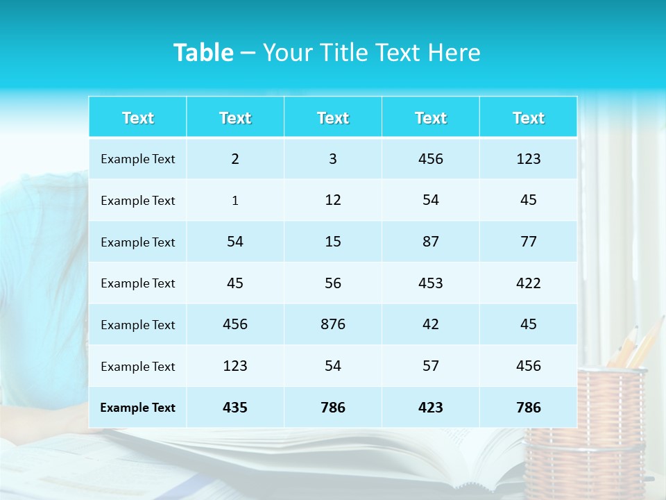 Teenage Girl Studying With Textbooks Looking Unhappy PowerPoint Template