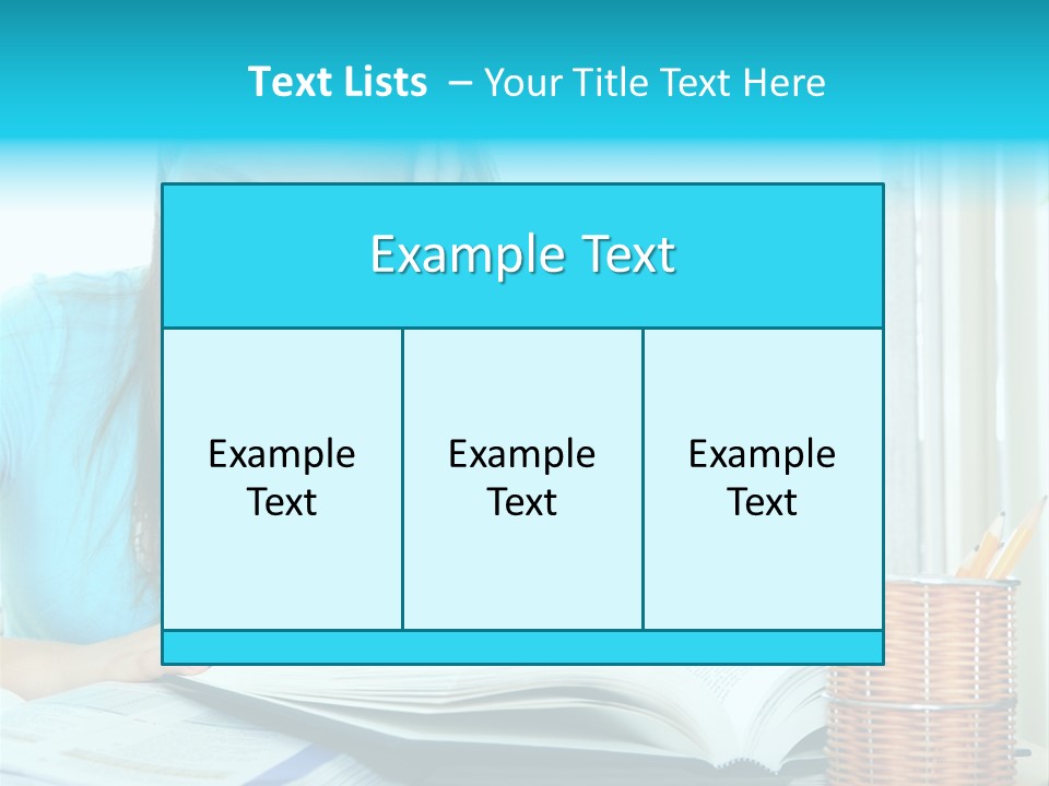 Teenage Girl Studying With Textbooks Looking Unhappy PowerPoint Template