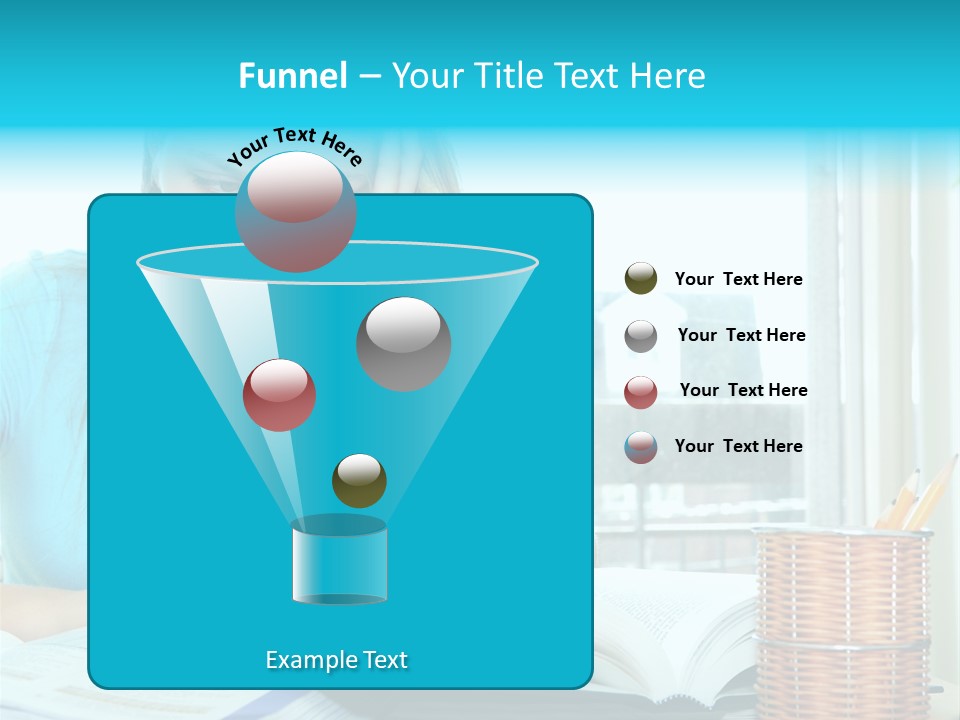Teenage Girl Studying With Textbooks Looking Unhappy PowerPoint Template