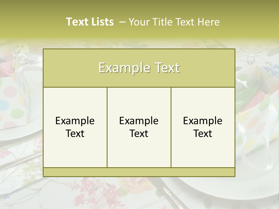 Party Place Setting PowerPoint Template