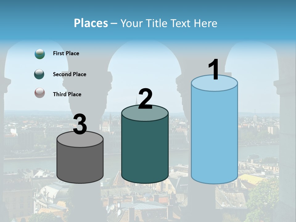 Budapest Panorama - Hungarian Capital Viewed Trough Arches PowerPoint Template