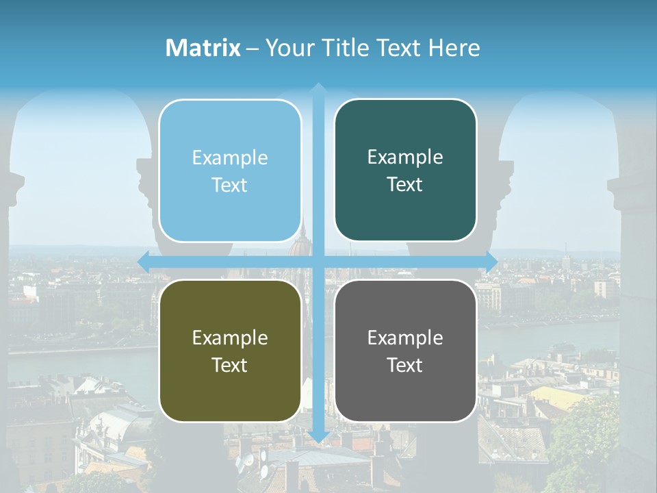 Budapest Panorama - Hungarian Capital Viewed Trough Arches PowerPoint Template
