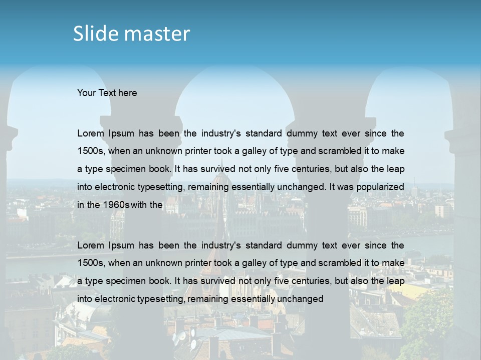 Budapest Panorama - Hungarian Capital Viewed Trough Arches PowerPoint Template