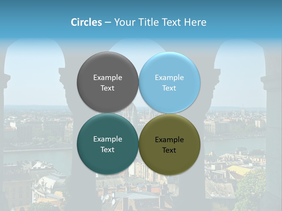 Budapest Panorama - Hungarian Capital Viewed Trough Arches PowerPoint Template