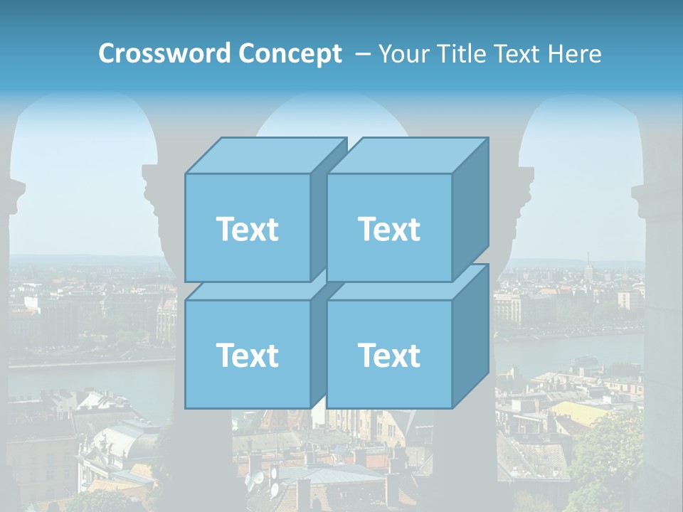 Budapest Panorama - Hungarian Capital Viewed Trough Arches PowerPoint Template