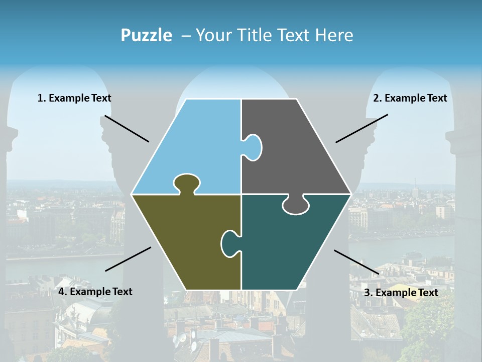 Budapest Panorama - Hungarian Capital Viewed Trough Arches PowerPoint Template