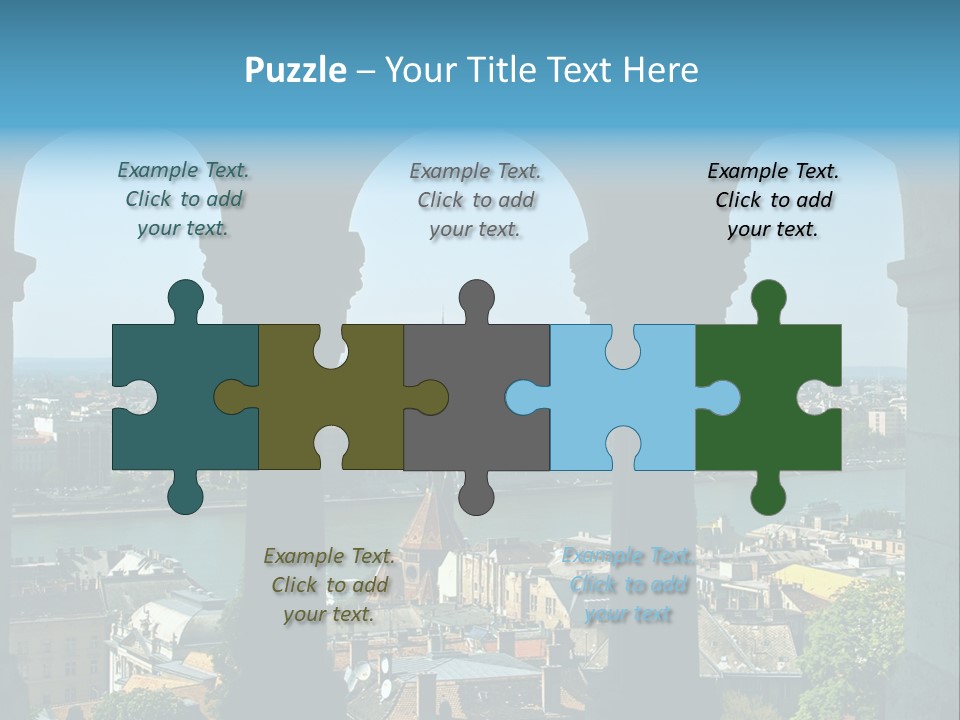 Budapest Panorama - Hungarian Capital Viewed Trough Arches PowerPoint Template