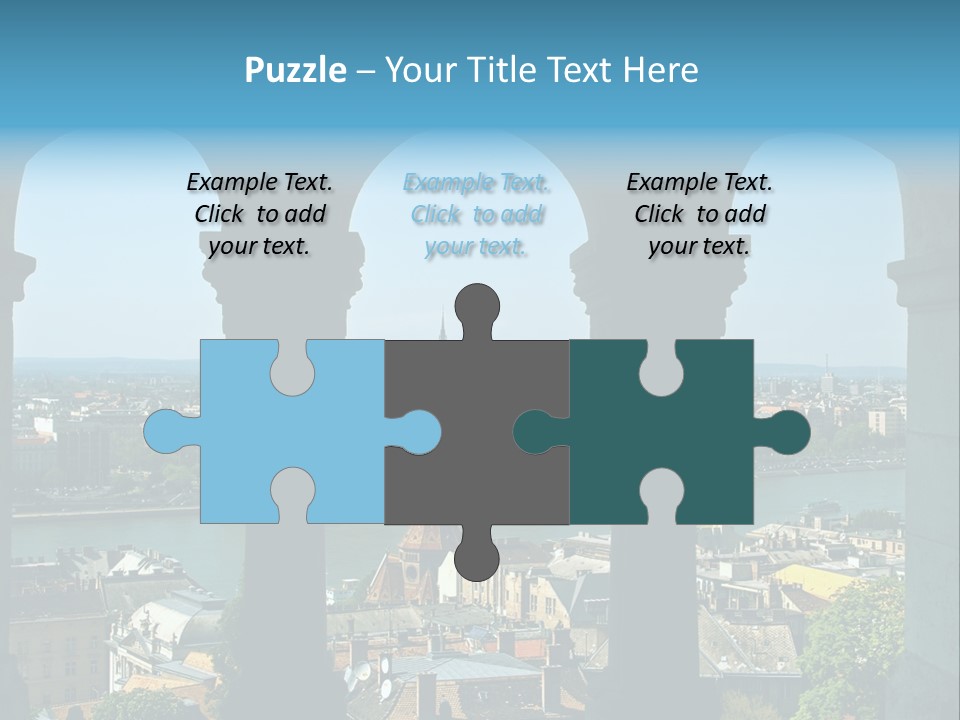 Budapest Panorama - Hungarian Capital Viewed Trough Arches PowerPoint Template