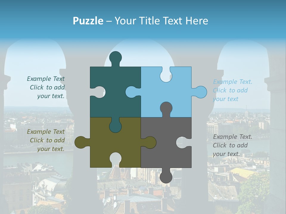 Budapest Panorama - Hungarian Capital Viewed Trough Arches PowerPoint Template