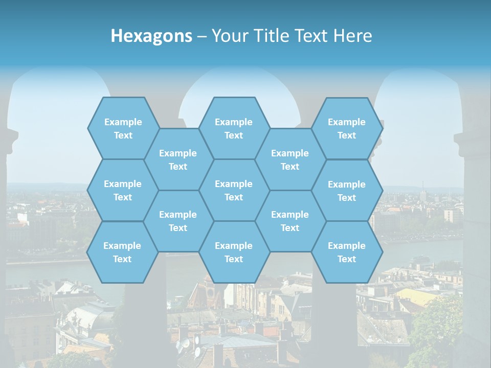 Budapest Panorama - Hungarian Capital Viewed Trough Arches PowerPoint Template