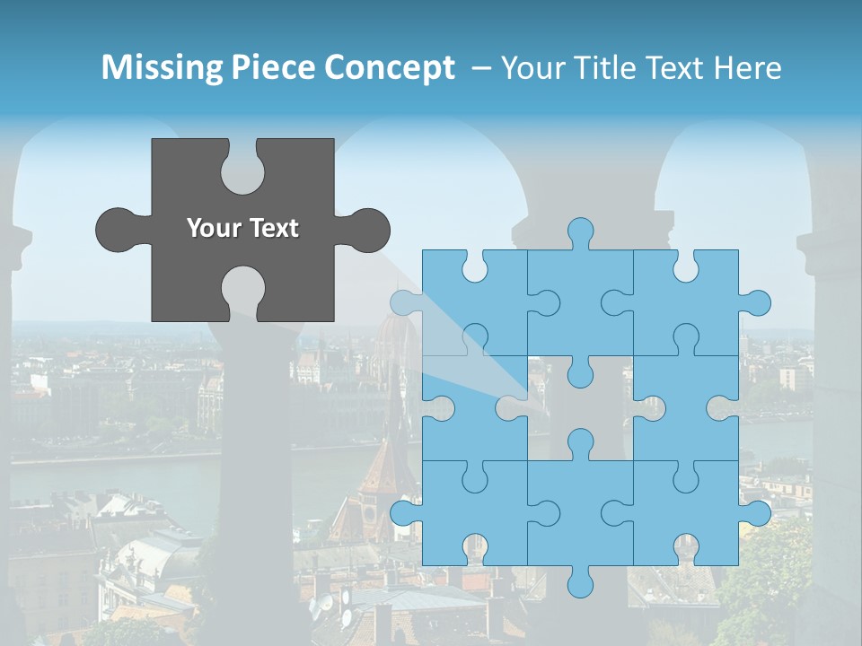 Budapest Panorama - Hungarian Capital Viewed Trough Arches PowerPoint Template