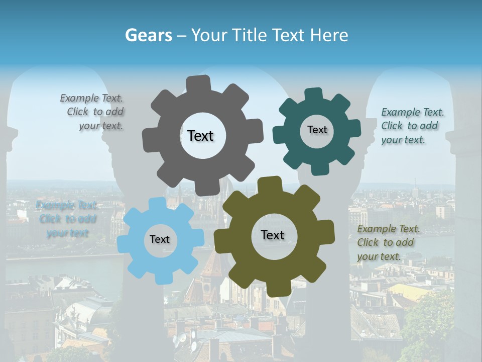 Budapest Panorama - Hungarian Capital Viewed Trough Arches PowerPoint Template