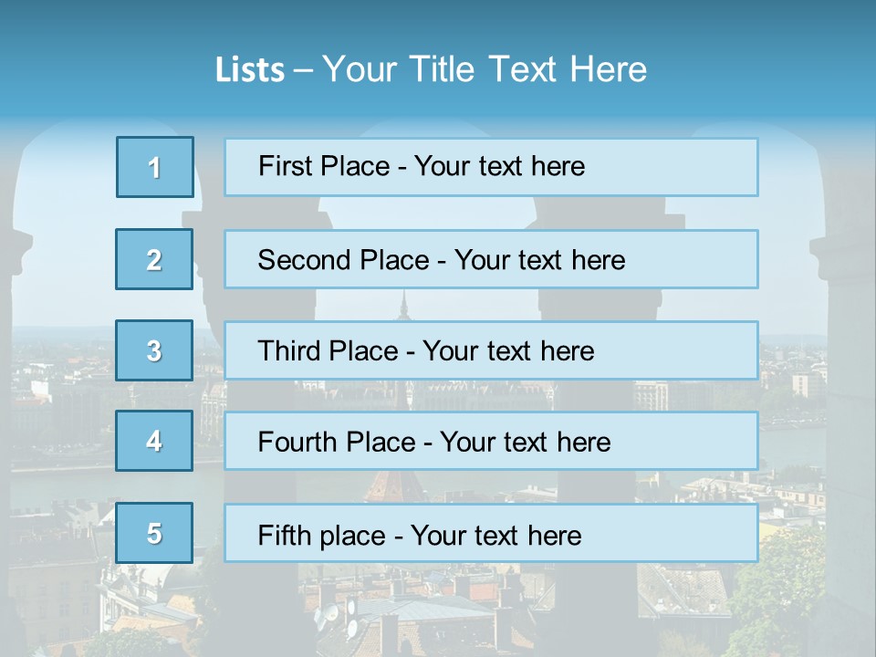 Budapest Panorama - Hungarian Capital Viewed Trough Arches PowerPoint Template