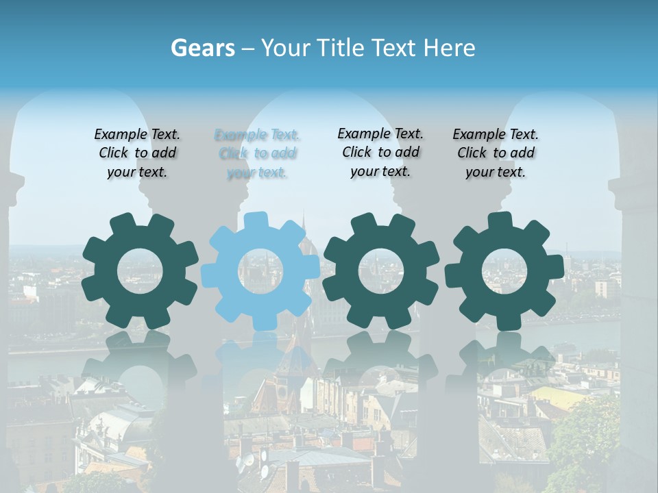 Budapest Panorama - Hungarian Capital Viewed Trough Arches PowerPoint Template