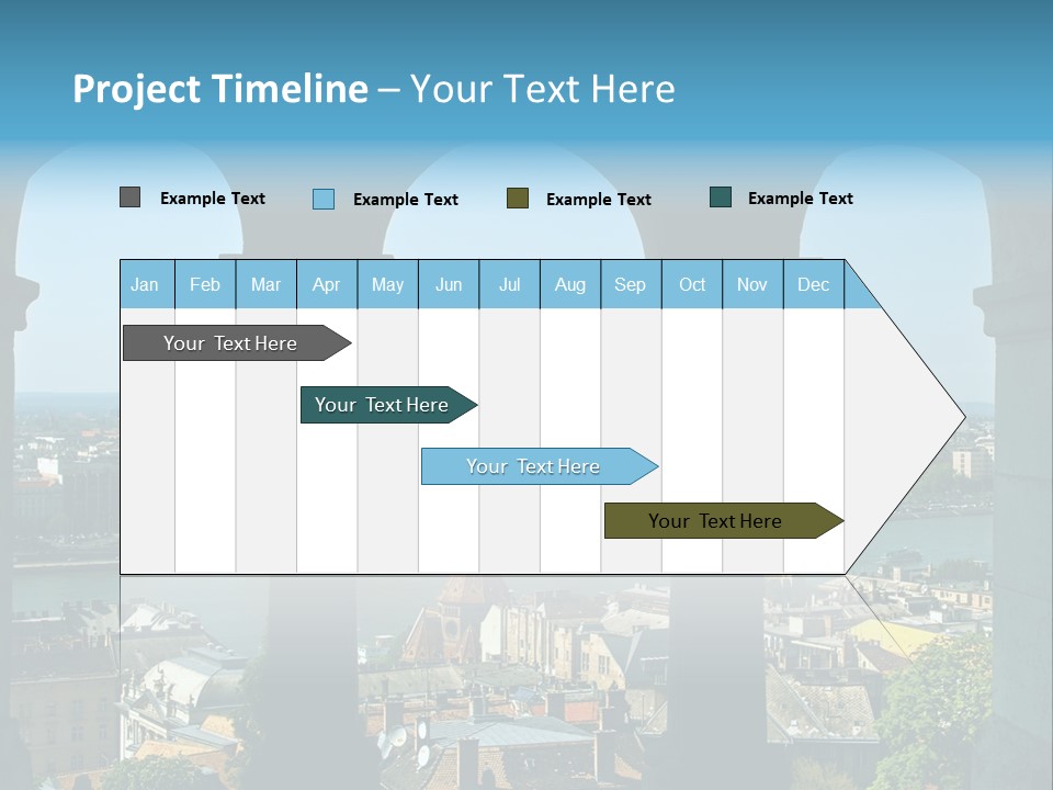 Budapest Panorama - Hungarian Capital Viewed Trough Arches PowerPoint Template