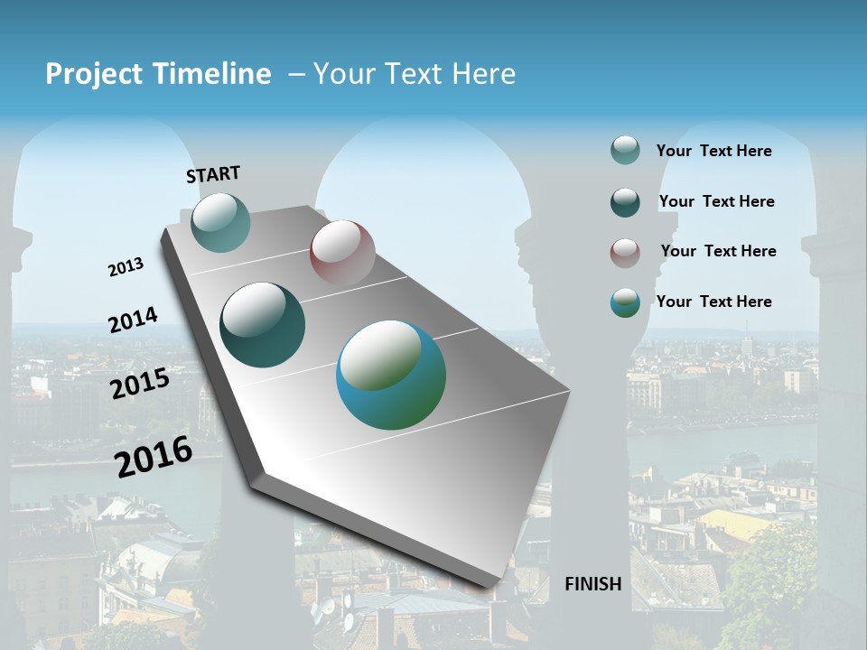 Budapest Panorama - Hungarian Capital Viewed Trough Arches PowerPoint Template