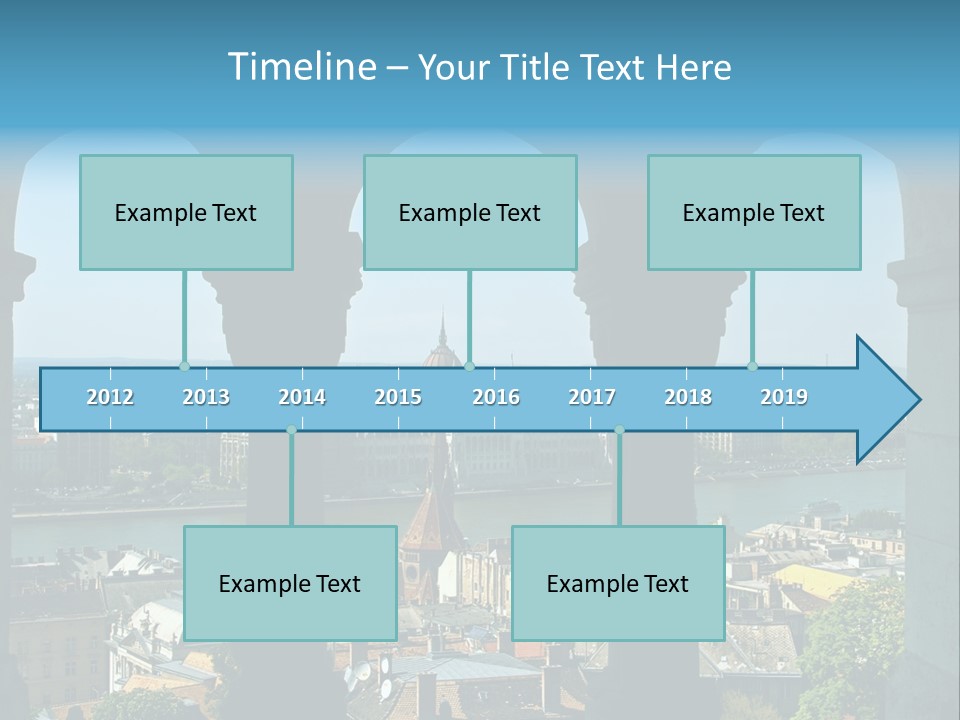 Budapest Panorama - Hungarian Capital Viewed Trough Arches PowerPoint Template