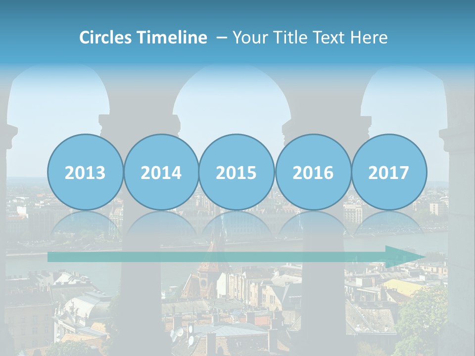 Budapest Panorama - Hungarian Capital Viewed Trough Arches PowerPoint Template