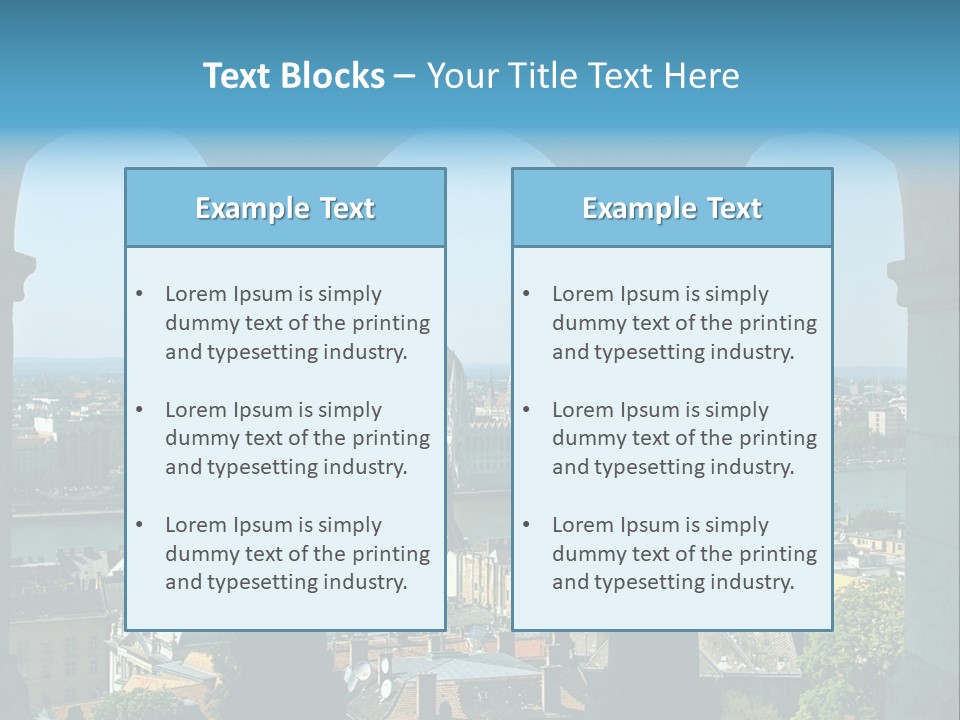 Budapest Panorama - Hungarian Capital Viewed Trough Arches PowerPoint Template