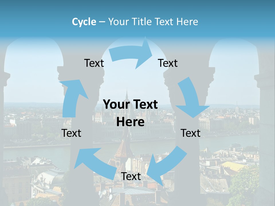 Budapest Panorama - Hungarian Capital Viewed Trough Arches PowerPoint Template