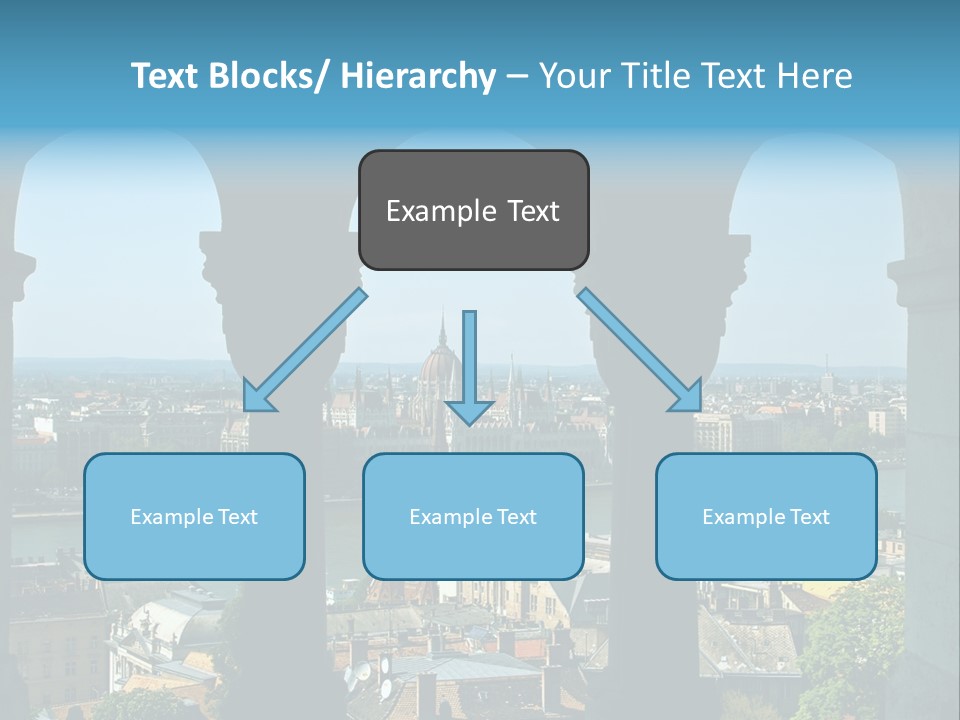 Budapest Panorama - Hungarian Capital Viewed Trough Arches PowerPoint Template