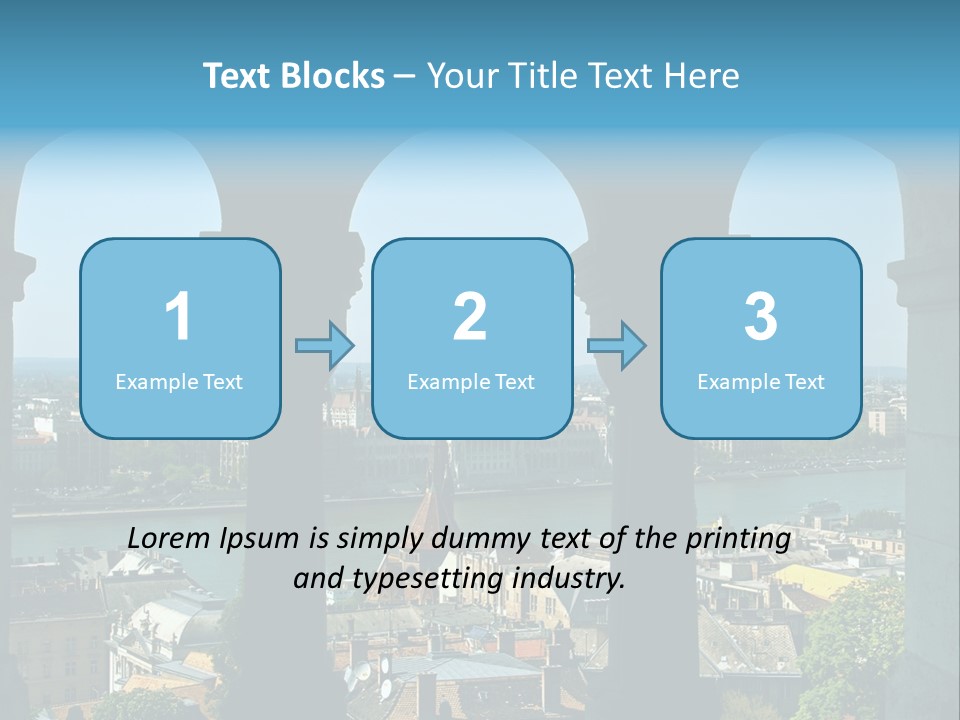 Budapest Panorama - Hungarian Capital Viewed Trough Arches PowerPoint Template
